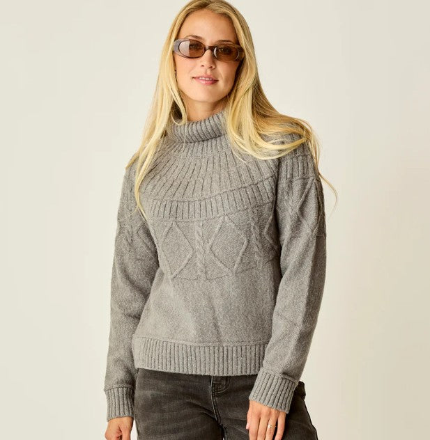 CARVE DESIGNS Neve Cable Turtleneck