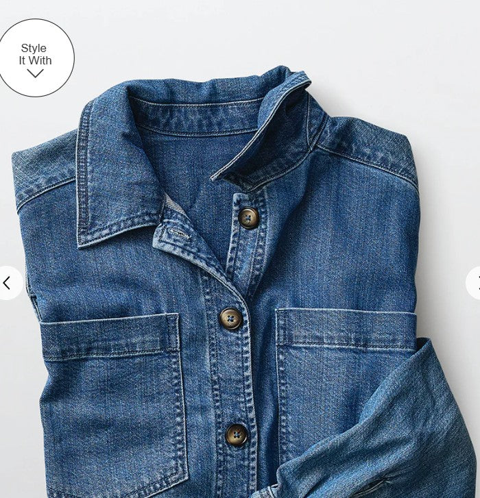 CARVE DESIGNS Flora Denim Shacket Women's