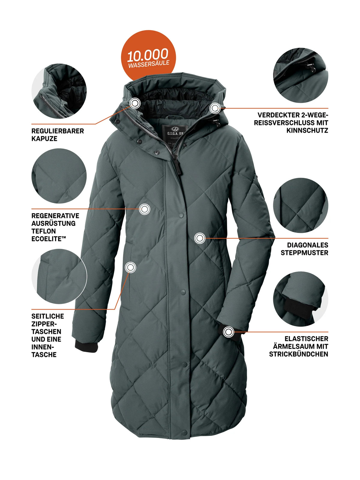 GIGA DX by KILLTEC Quilted Coat Women's 44814 GW 29 WMN QLTD CT