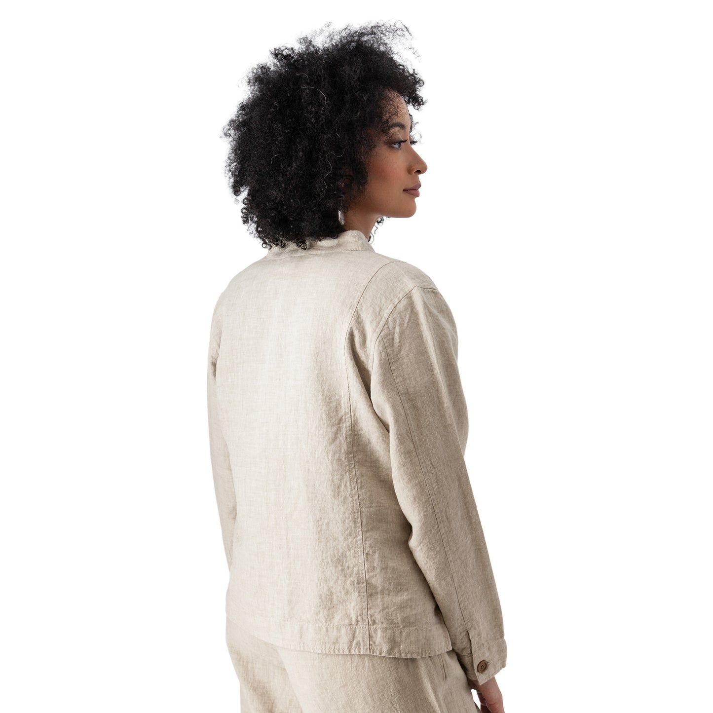 AVENTURA Leni Linen Mandarin Collar Jacket