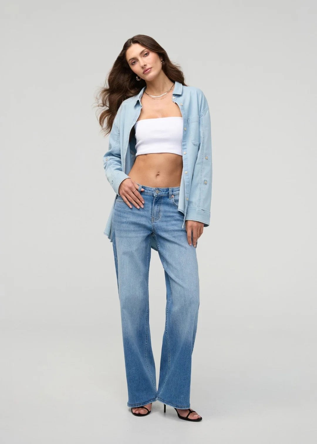 DUER Performance Denim Lite Relaxed Button Down Women's