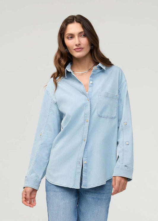 DUER Performance Denim Lite Relaxed Button Down Women's