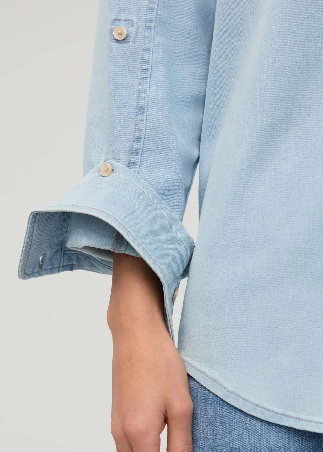 DUER Performance Denim Lite Relaxed Button Down Women's