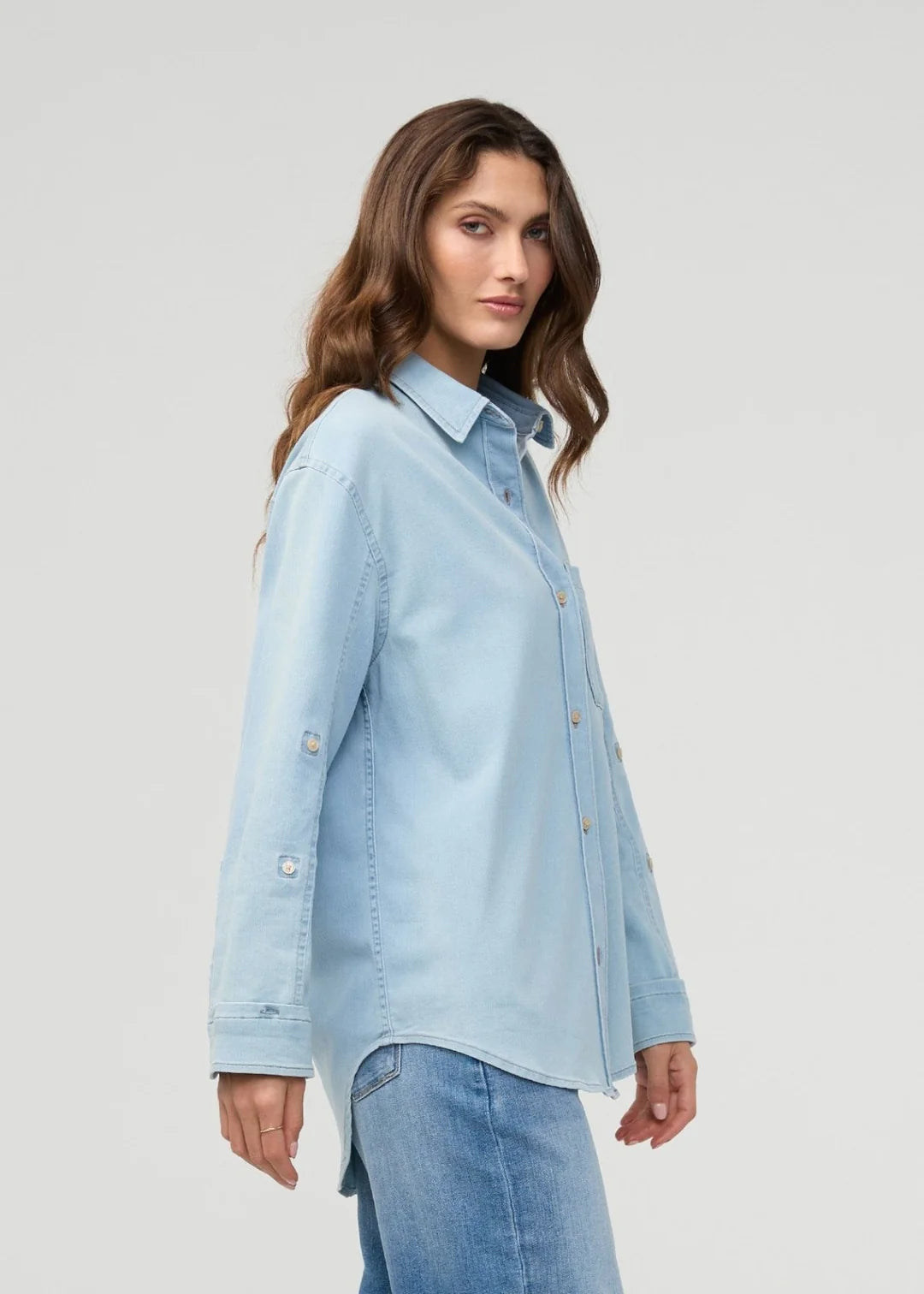 DUER Performance Denim Lite Relaxed Button Down Women's