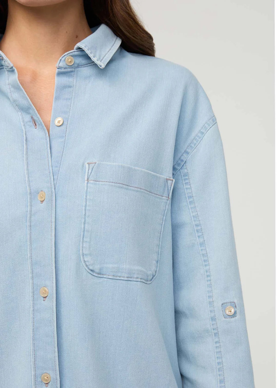 DUER Performance Denim Lite Relaxed Button Down Women's