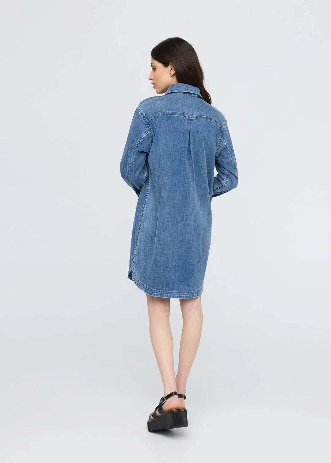 DUER  Performance Denim Lite Shirt Dress Women's
