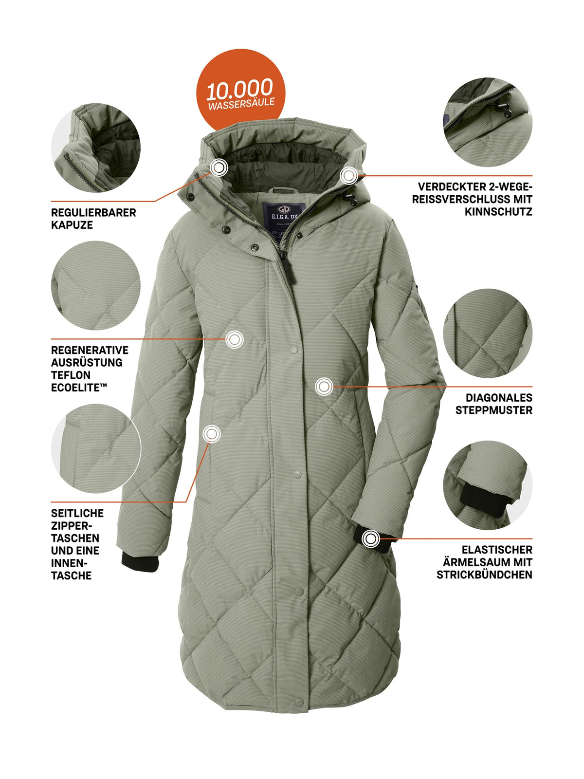 GIGA DX by KILLTEC Quilted Coat Women's 44814 GW 29 WMN QLTD CT