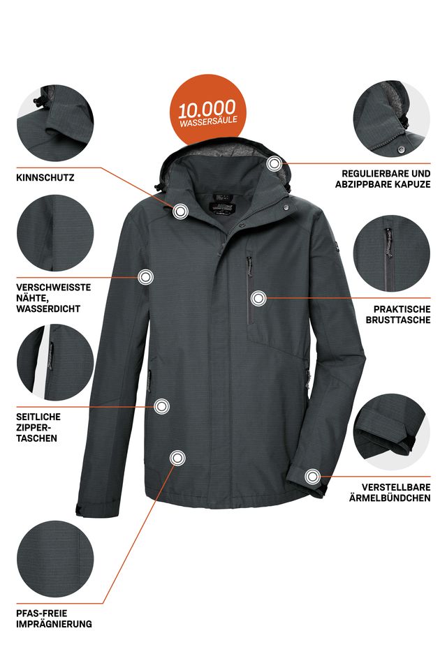KILLTEC Waterproof Jacket Carleb 43280 Men's