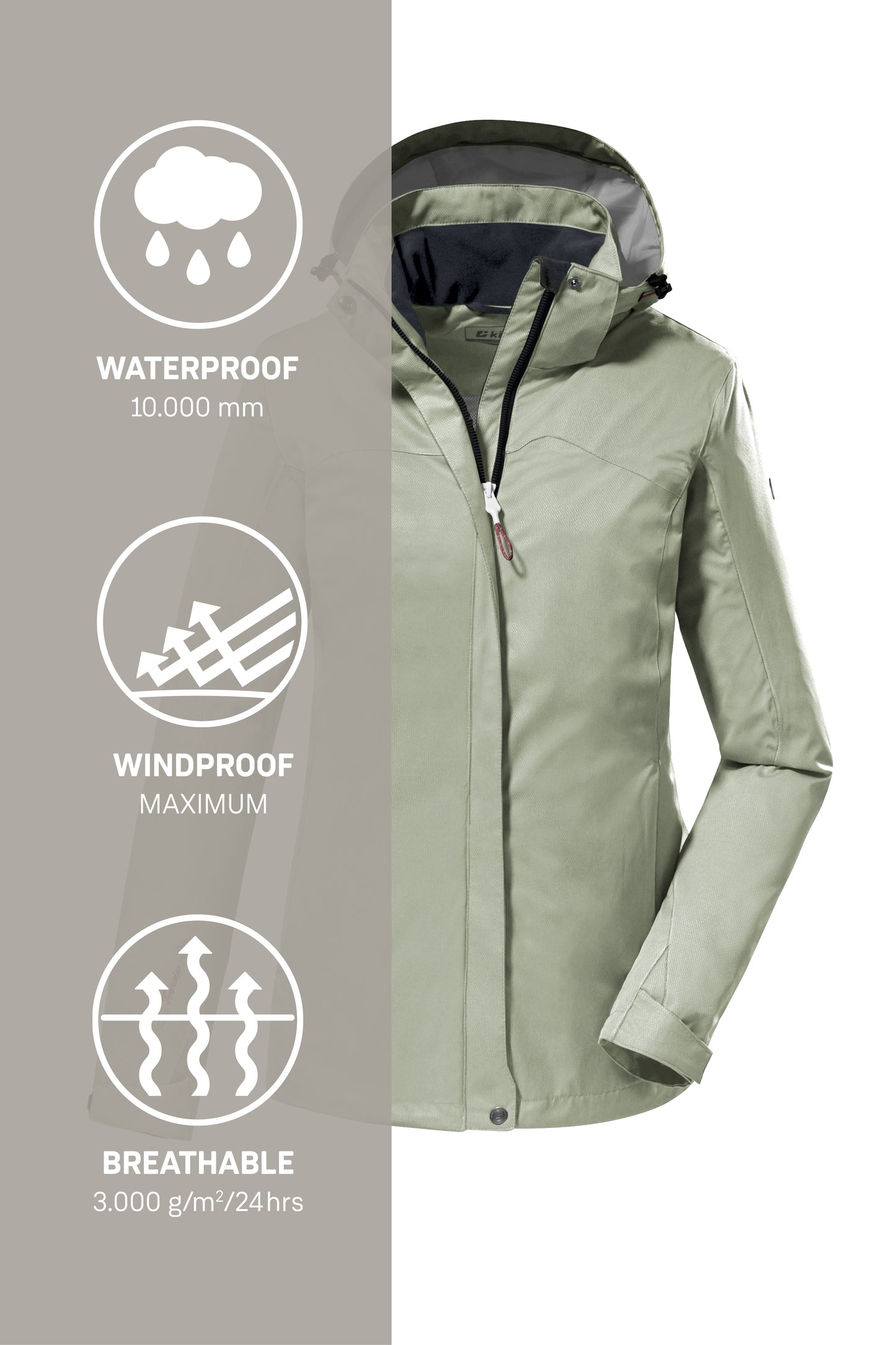 KILLTEC Jacket Waterproof Breathable 38383 Women's