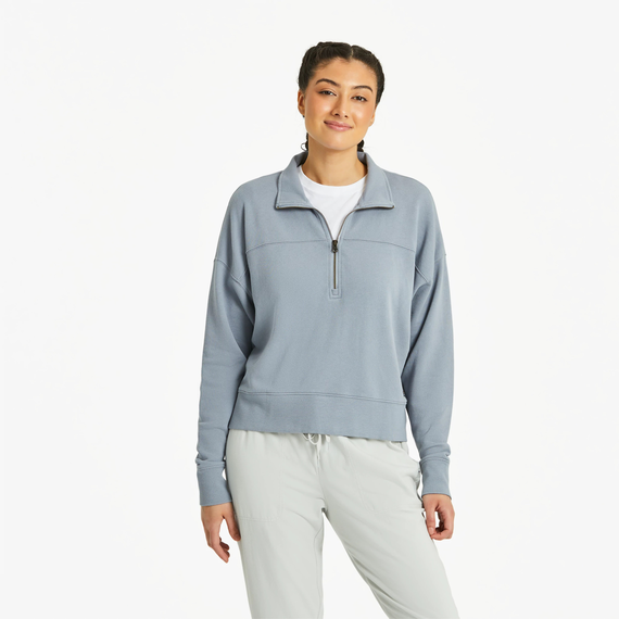 LIFE IS GOOD W French Terry Quarter Zip