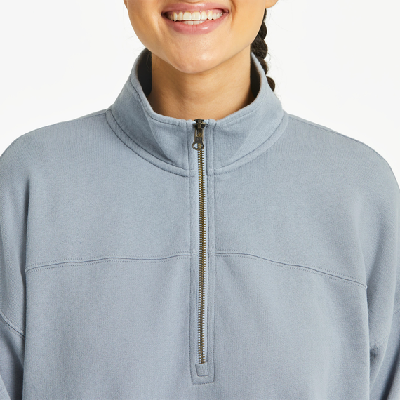 LIFE IS GOOD W French Terry Quarter Zip