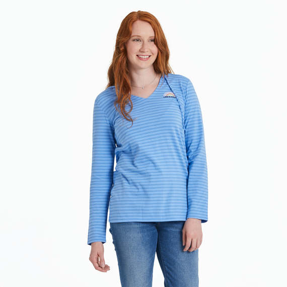 LIFE IS GOOD Sun Rainbow Long Sleeve Crusher