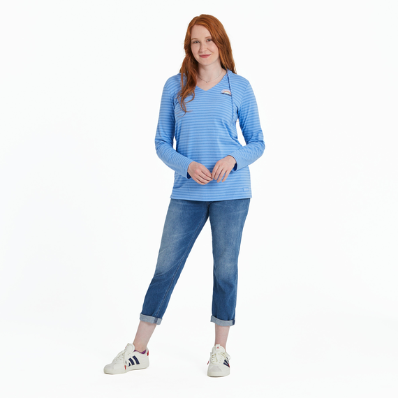 LIFE IS GOOD Sun Rainbow Long Sleeve Crusher